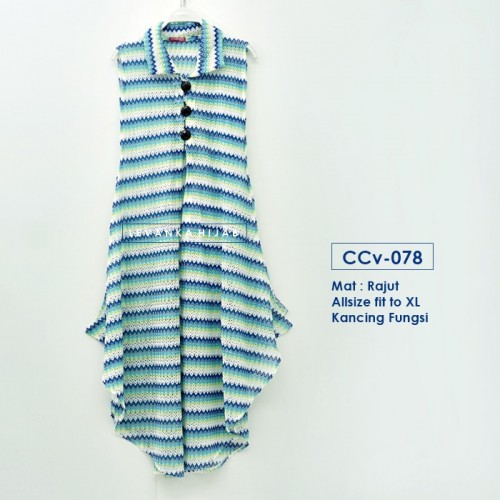 CCv-078 Long Vest Outer Kancing Rajut